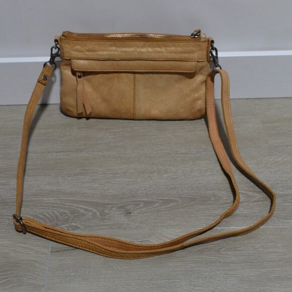 Vilenca Holland Tan Genuine Leather Crossbody Purse - Picture 2 of 11